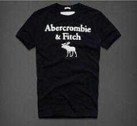 heren abercrombie fitch korte tees moose logo zwart wit Kleren Verkopen uqg55100